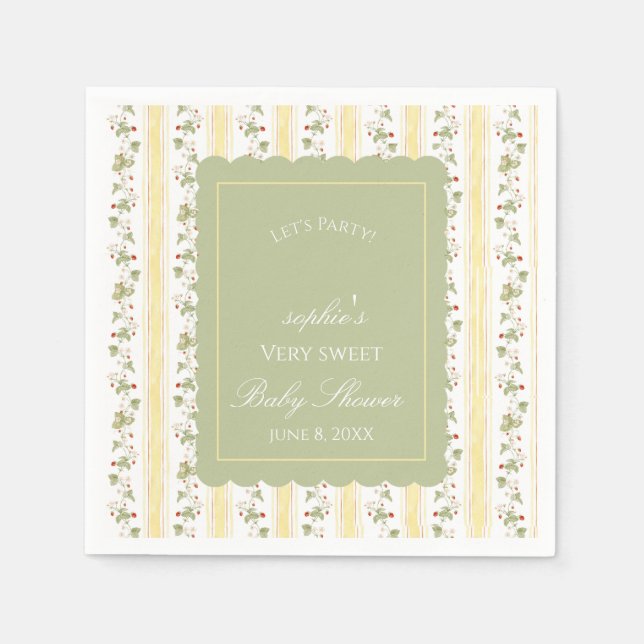 Guardanapo De Papel A berry sweet baby is on the way  (Frente)