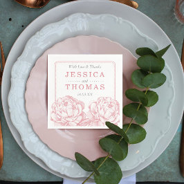 Guardanapo De Papel A Bonito Coleção de Casamentos Florais Peony