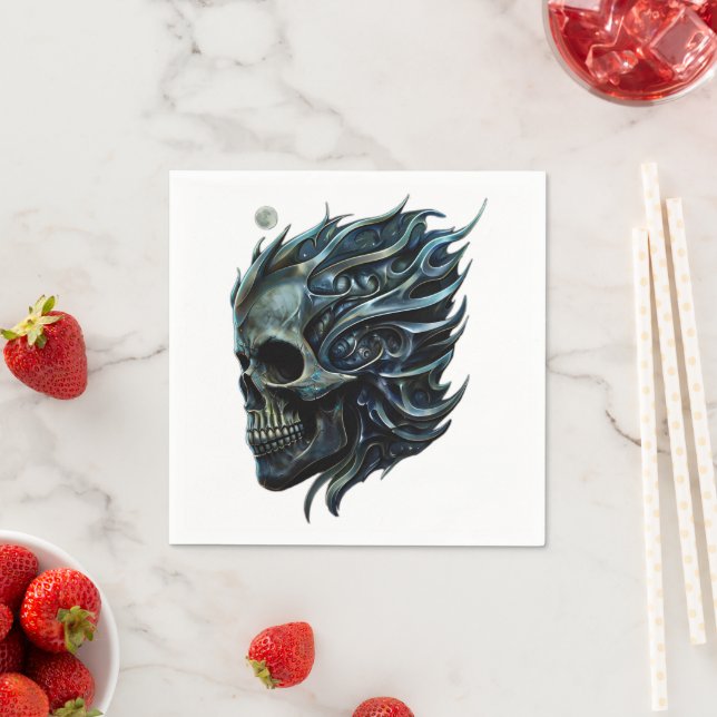 Guardanapo De Papel A Chama da Vida: Um Design de Caveira. (Insitu)
