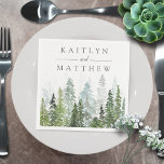 Guardanapo De Papel A Coleção de Casamentos da Floresta de Pinheiros d<br><div class="desc">Celebre com estilo estes guardanapos de casamento modernos e modernos. Personalize facilmente a design para fazer esses guardanapos totalmente únicos para seu dia especial.</div>