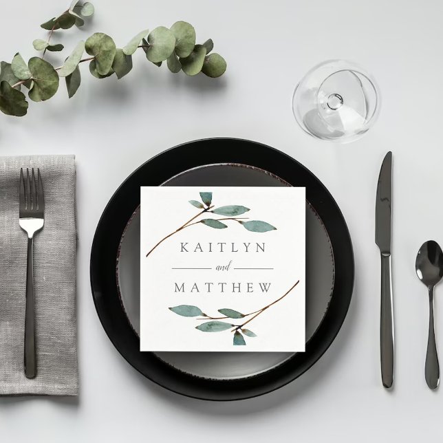 Guardanapo De Papel A Coleção de Casamentos de Felicidade Botânica (Criador carregado)