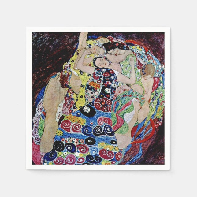 Guardanapo De Papel A donzela de Gustav Klimt,art nouveau,art deco,vi (Frente)