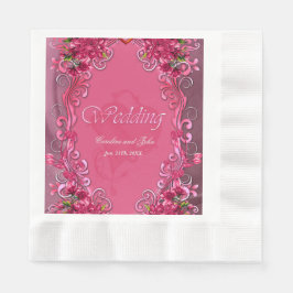 Guardanapo De Papel A elegância das flores rosa