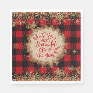 Guardanapo De Papel A época mais maravilhosa do ano Tartan Xmas