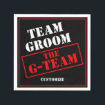 Guardanapo De Papel A Equipe G-Team Groom<br><div class="desc">*Personalize com sua escolha de cor de fundo.</div>