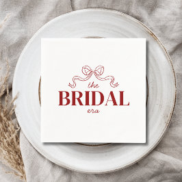 Guardanapo De Papel A Era Nupcial | Desenho de Arco de Fita Vermelha C