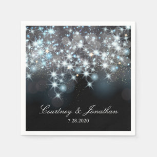 Guardanapo De Papel A faísca Glittery ilumina o casamento glamoroso