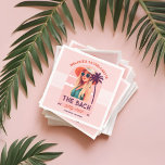 Guardanapo De Papel A Festa de solteira da Tripulação do Bach<br><div class="desc">Torne sua festa de solteira inesquecível com nossos bonecos de papel retrô modernos e divertidos. Perfeito adicional para a sua festa de solteira. Apresentando uma linda retrorreflectora desenhada à mão vestindo óculos cor-de-rosa longos cabelos loiros ondulados e um chapéu de sol contra um céu cor-de-rosa pincelado com nuvens e palmeira,...</div>