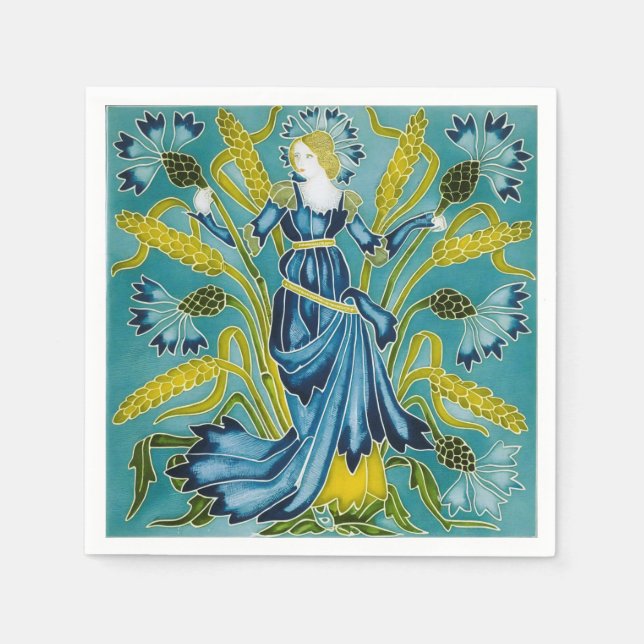 Guardanapo De Papel A Flora Art Nouveau de Walter Crane (Frente)
