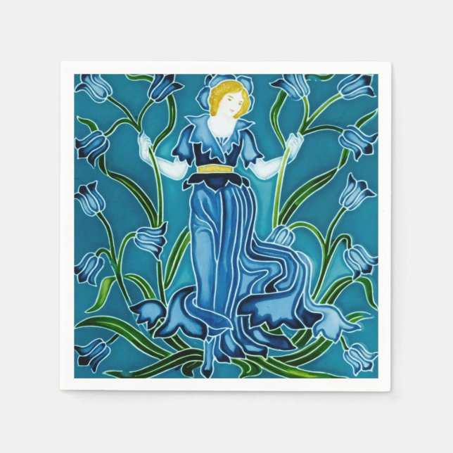 Guardanapo De Papel A Flora Art Nouveau de Walter Crane (Frente)
