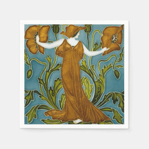 Guardanapo De Papel A Flora Art Nouveau-Women and Flower de Walter Cra