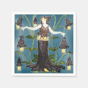 Guardanapo De Papel A Flora Art Nouveau-Women and Flower de Walter Cra