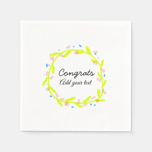 Guardanapo De Papel A graduação mínima simples de parabéns adiciona (Frente)