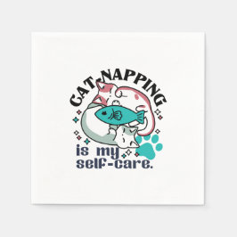Guardanapo De Papel A Guarda-Gato É A Minha Autoassistência: Gatos Com