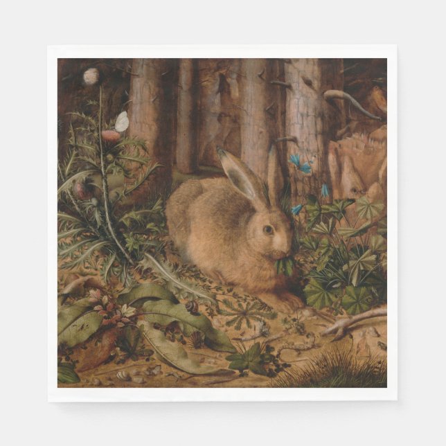 Guardanapo De Papel A Hare in the Forest (por Hans Hoffmann) (Frente)