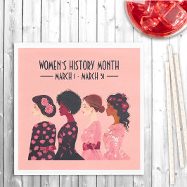 Guardanapo De Papel A História das Mulheres Mês é Global Women Pink Fl