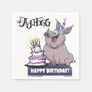 GUARDANAPO DE PAPEL A. J. HOGG "FELIZ ANIVERSÁRIO!" NAPKINS DE PARTIDO