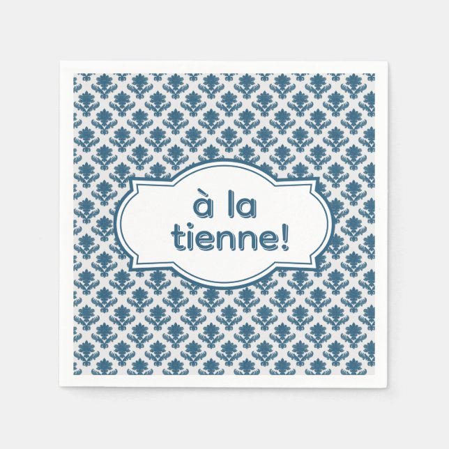 Guardanapo De Papel À la Tienne! Elegant French Tapestry Blue White (Frente)