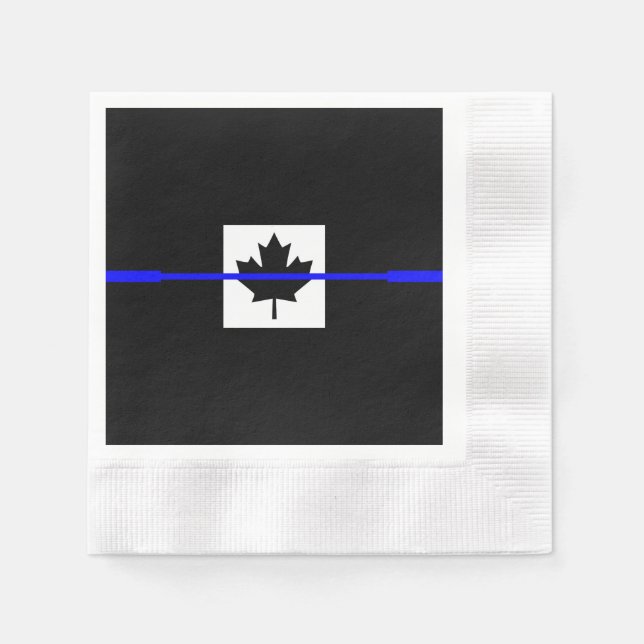 Guardanapo De Papel A linha azul-fina simbólica na bandeira canadense (Frente)