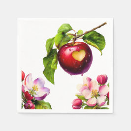 Guardanapo De Papel A Little Apple Is On The Way | Fall Baby Shower 