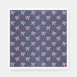 Guardanapo De Papel A Little Blue Jean Baby Pink Coquette Bow