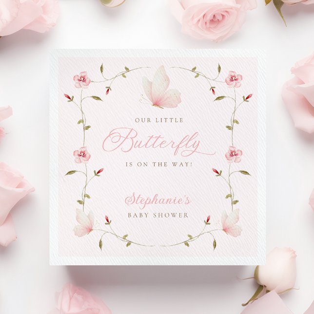 Guardanapo De Papel A Little Butterfly Baby Shower (Criador carregado)