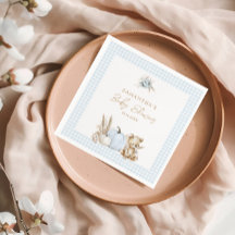 A Little Pumpkin Fall Blue Gingham Boy Baby Shower