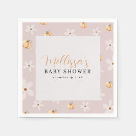Guardanapo De Papel A Little Pumpkin Is On The Way Fall Baby shower