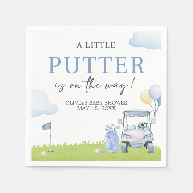 Guardanapo De Papel A Little Putter Golf Baby Shower (Frente)