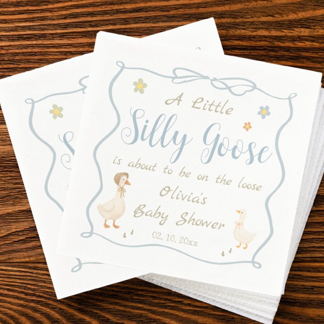 Guardanapo De Papel A Little Silly Goose Baby Shower  (Criador carregado)