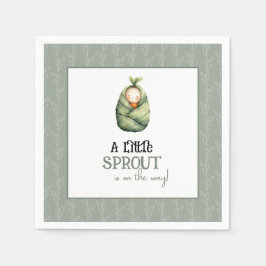Guardanapo De Papel A Little Sprout on the Way Baby Shower Napkins
