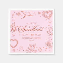 Guardanapo De Papel A Little Sweetheart Valentine's Day Baby Shower
