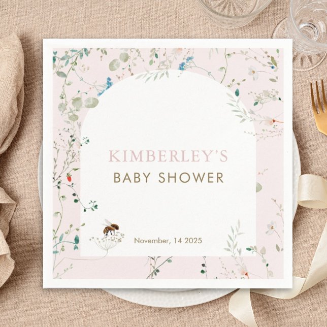 Guardanapo De Papel A little Wildflower Wild Flower Baby Shower (Criador carregado)