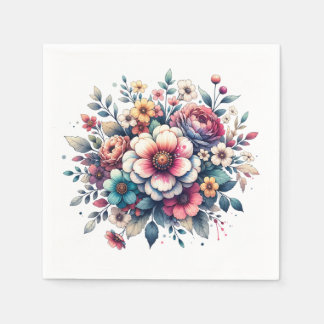 Guardanapo De Papel A melhor mãe de sempre, aquarela floral