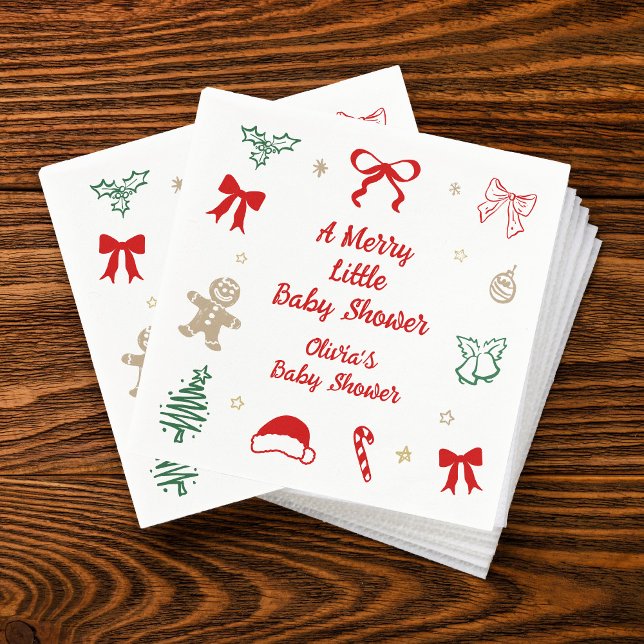 Guardanapo De Papel A Merry Little Christmas Baby Shower (Criador carregado)