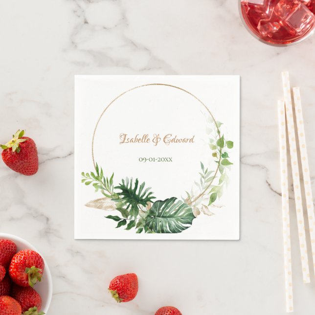 Guardanapo De Papel A Monstera Tropical Verde Deixa O Papel Na (Insitu)