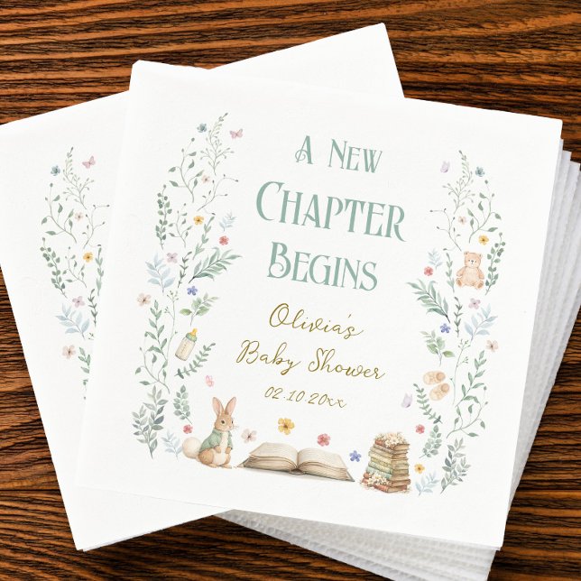 Guardanapo De Papel A New Chapter Baby Shower (Criador carregado)