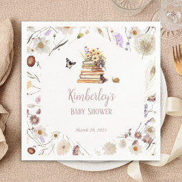 Guardanapo De Papel A New Chapter Baby Shower Storybook Wildflower