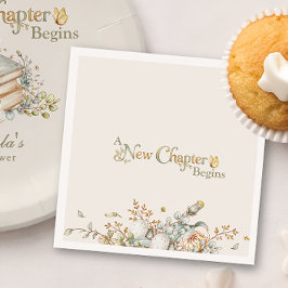 Guardanapo De Papel A New Chapter Begins Rustic Botanicals Baby Shower