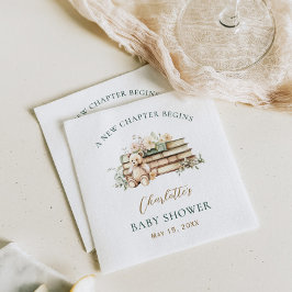 Guardanapo De Papel A New Chapter Floral Book Themed Baby Shower
