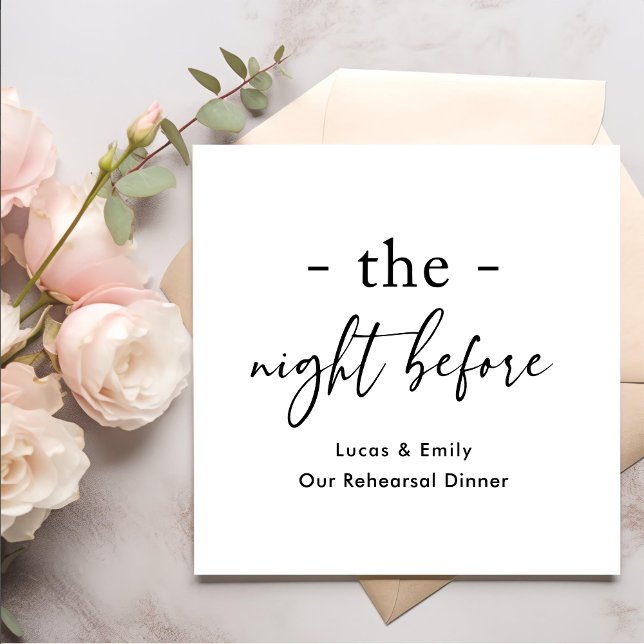 Guardanapo De Papel A Noite Antes do Ensaio Jantar Personalizado (Criador carregado)