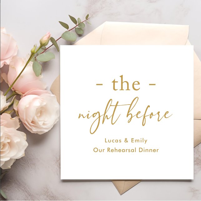 Guardanapo De Papel A Noite Antes do Ensaio Jantar Personalizado (Criador carregado)