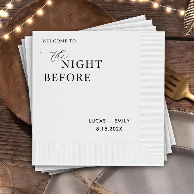 Guardanapo De Papel A Noite Antes do Ensaio Jantar Personalizado (Criador carregado)