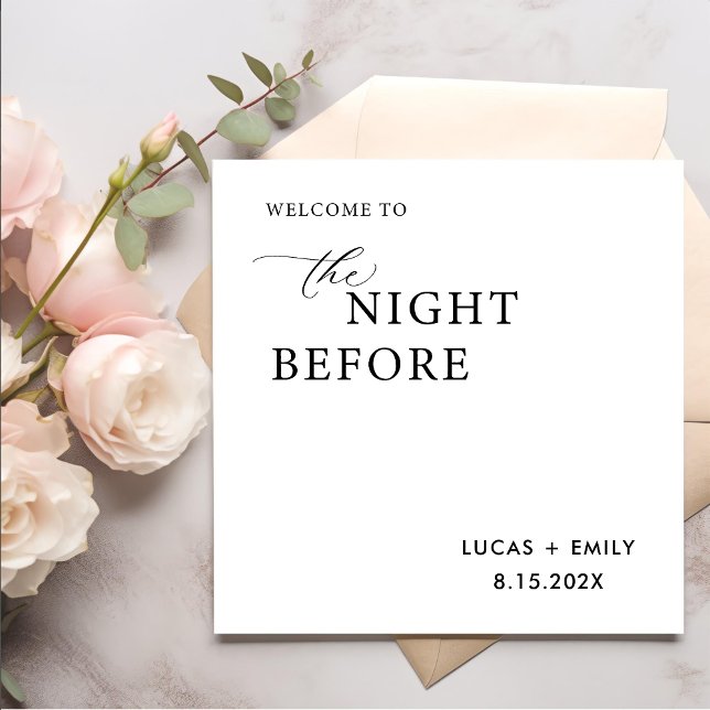 Guardanapo De Papel A Noite Antes do Ensaio Jantar Personalizado (Criador carregado)