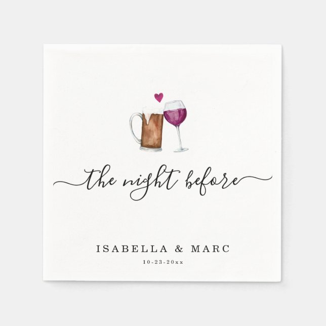 Guardanapo De Papel A Noite Antes Do Vinho E Da Cerveja Pensaram Que N (Frente)