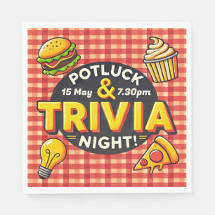 Guardanapo De Papel A noite de Potluck e Trivia convidam por pote