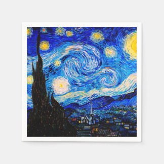 Guardanapo De Papel A Noite Estrelada de Vincent Van Gogh