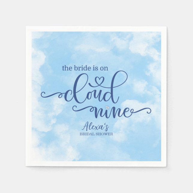 Guardanapo De Papel A noiva está no papel Cloud 9 (Frente)