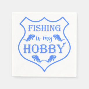 Guardanapo De Papel A pesca é meu hobby escudo citação no brasão