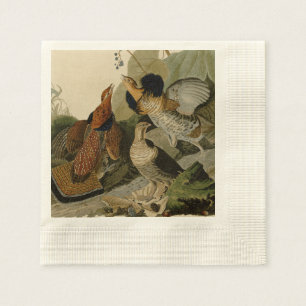 Guardanapo De Papel A pintura de Audubon de um trio do galo silvestre